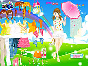spring umbrella dress up free girl game online