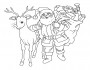 santa claus with reindeer christmas picture coloring 5