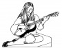 girl play guitar picture coloring